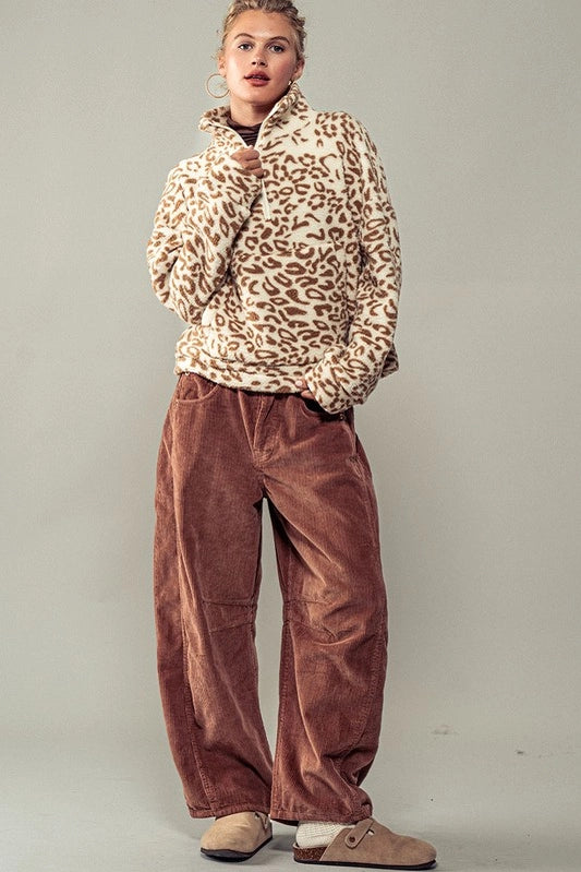 Bare Animal Printed Quarter Zip Pull Over