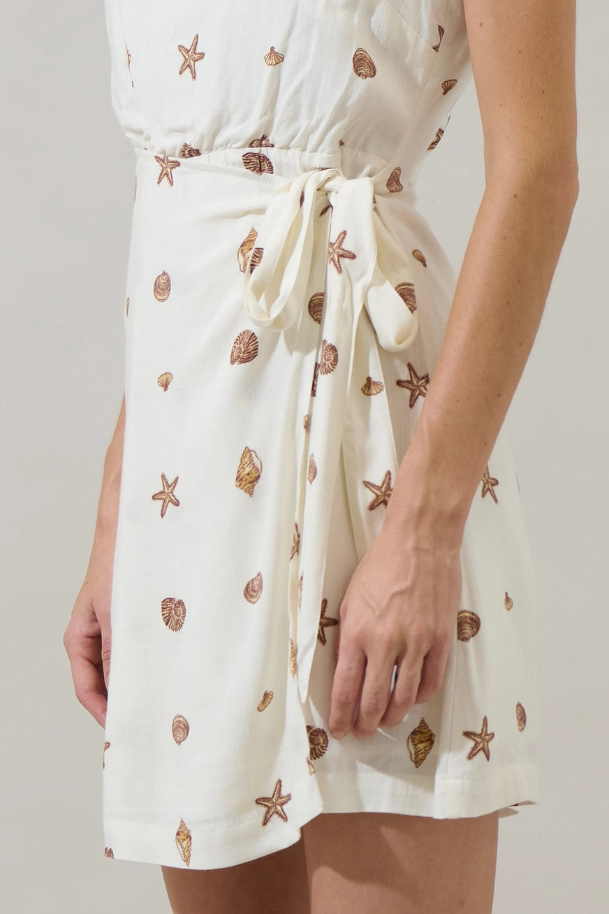 Beach Shell Wrap Dress