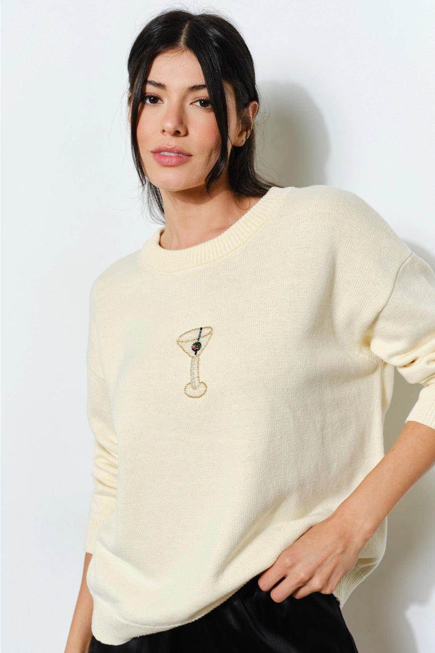 Beaded Martini Sweater