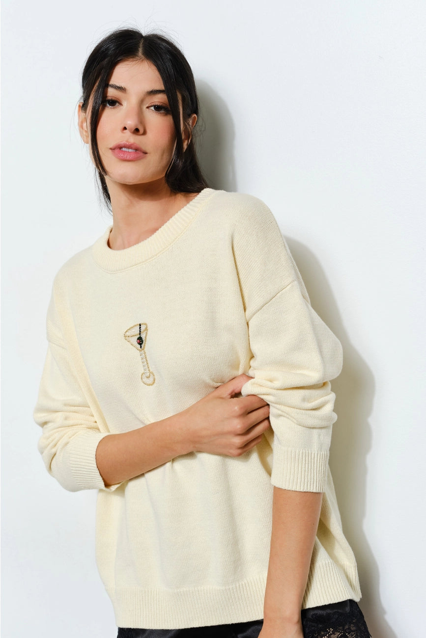 Beaded Martini Sweater