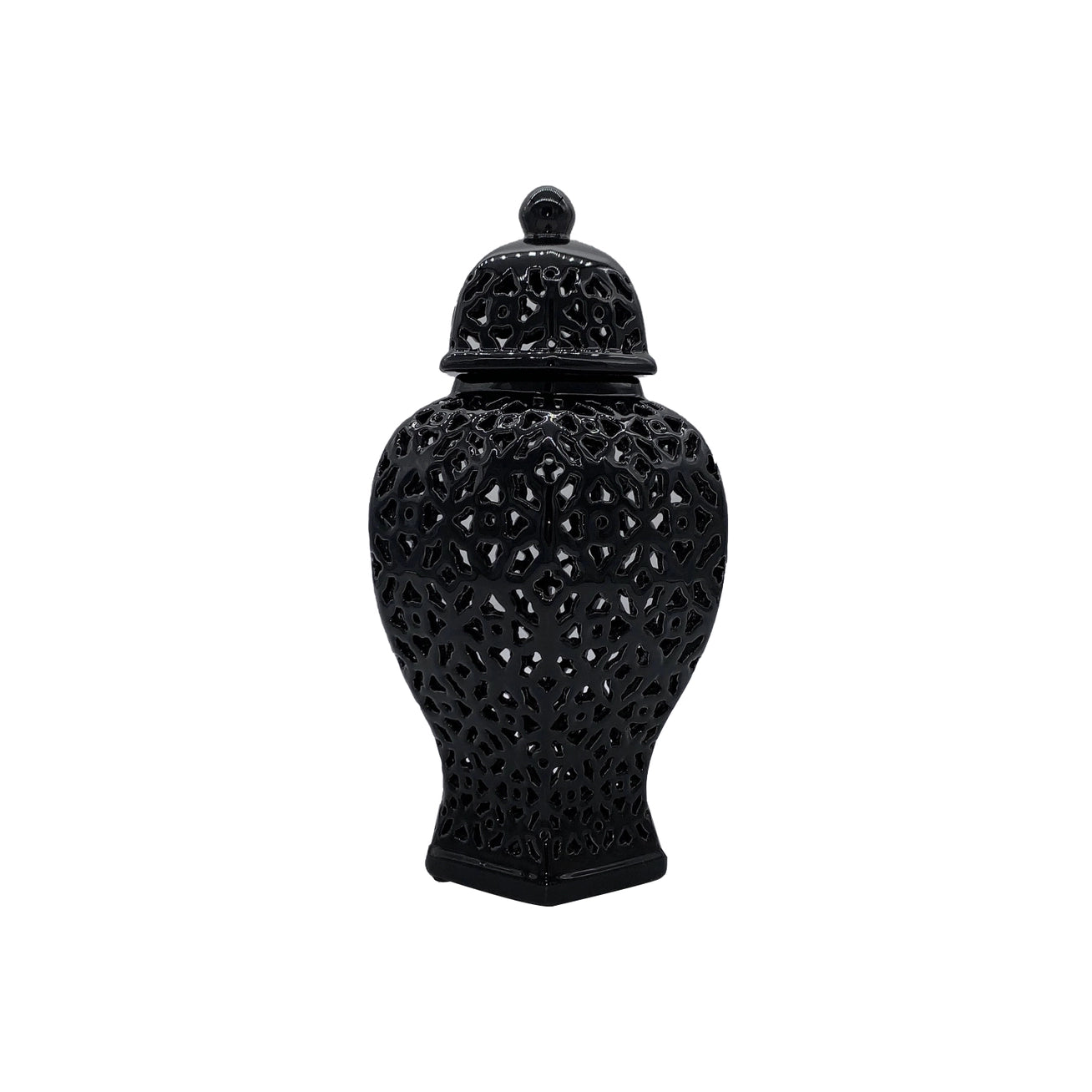 Black Lattice Ginger Jar