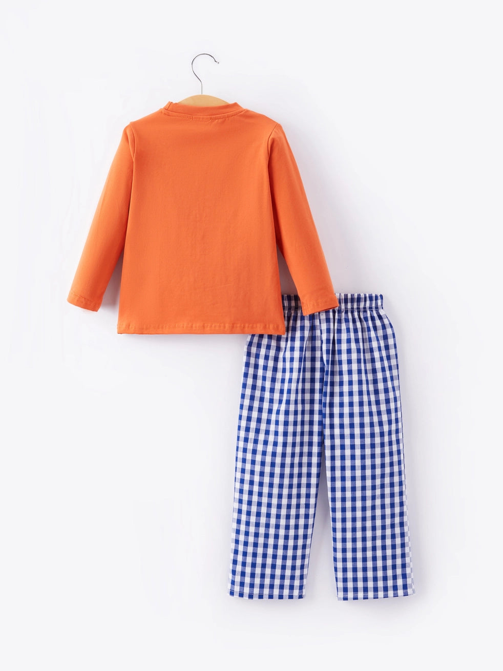 Turkey Smocking Embroidered Plaid Outfit Set