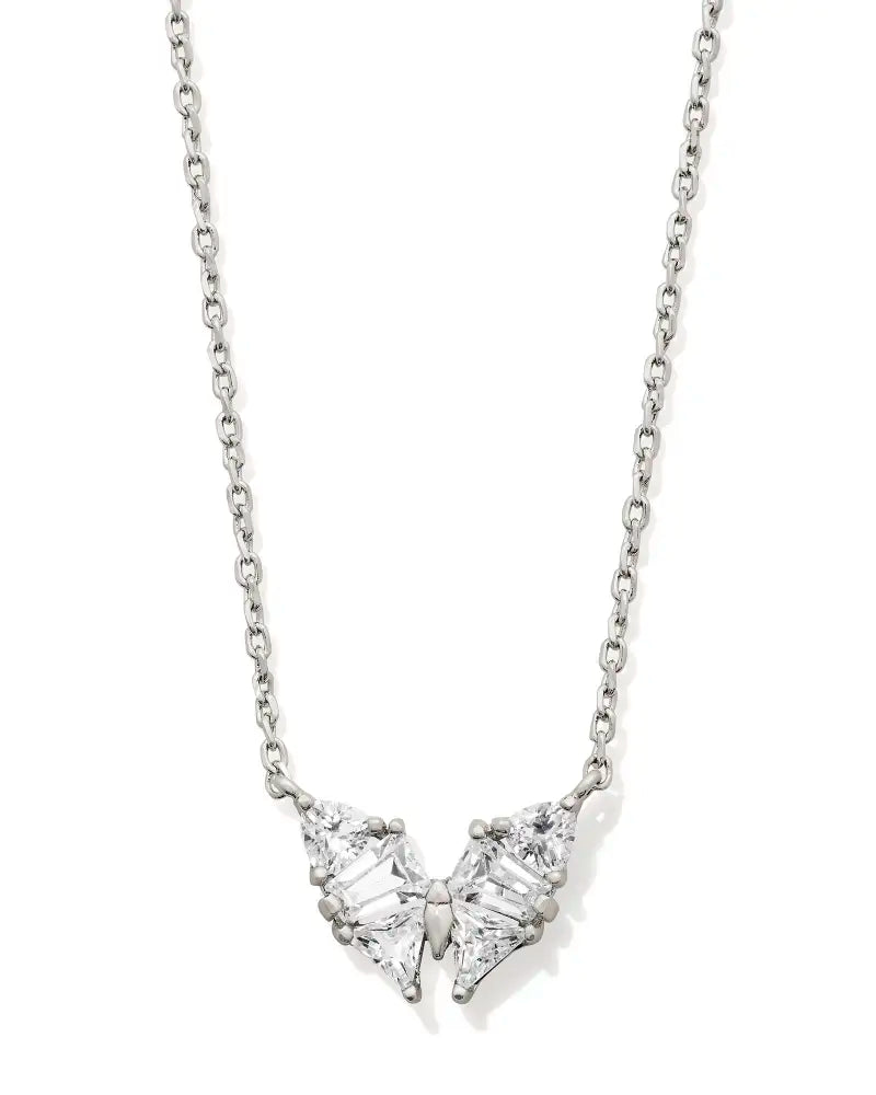 Kendra Scott Blair Butterfly Small Short Pendant Necklace Silver
