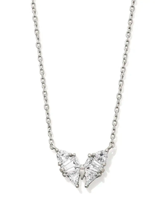 Kendra Scott Blair Butterfly Small Short Pendant Necklace Silver