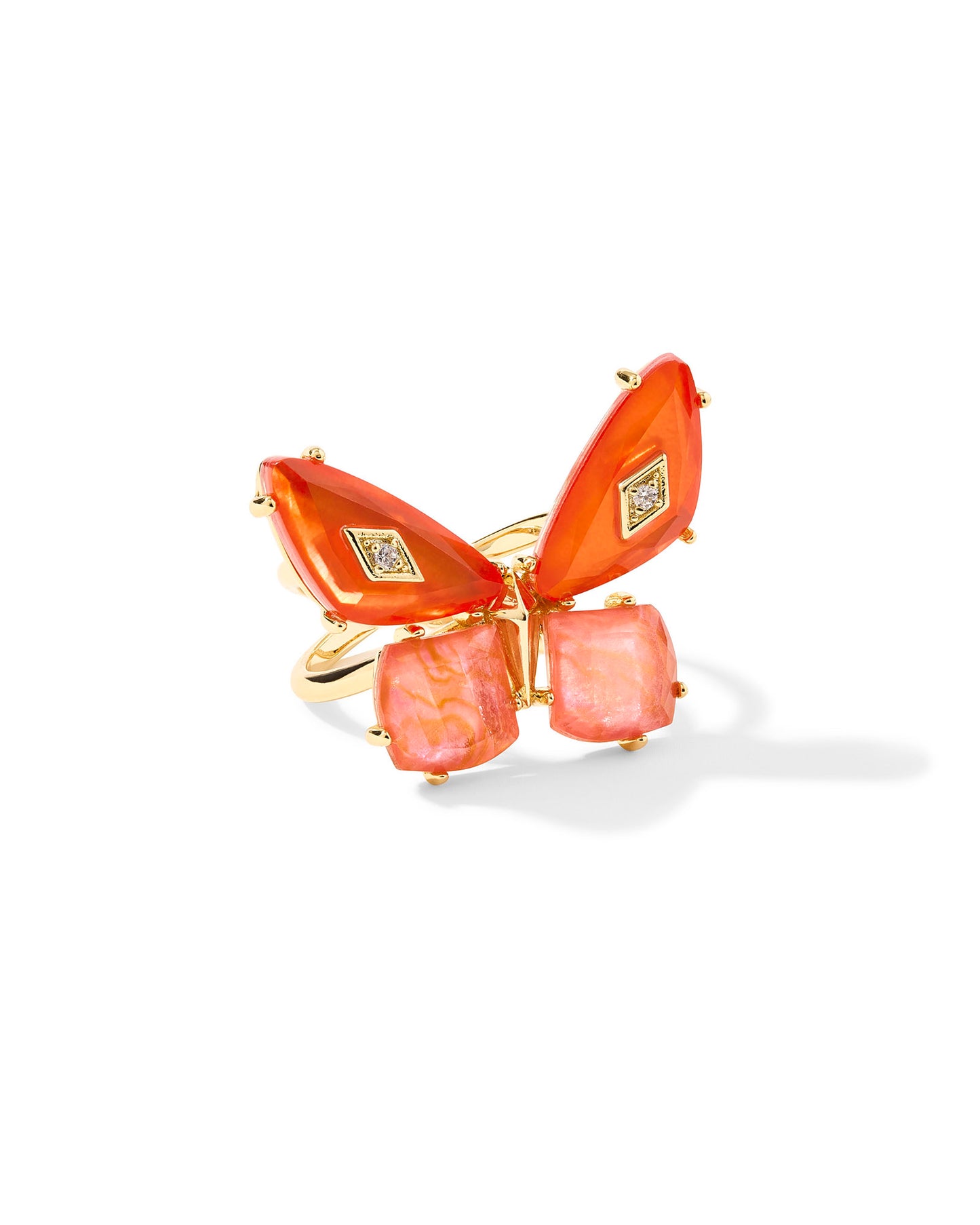 Kendra Scott Butterfly Ring Gold Orange Mix