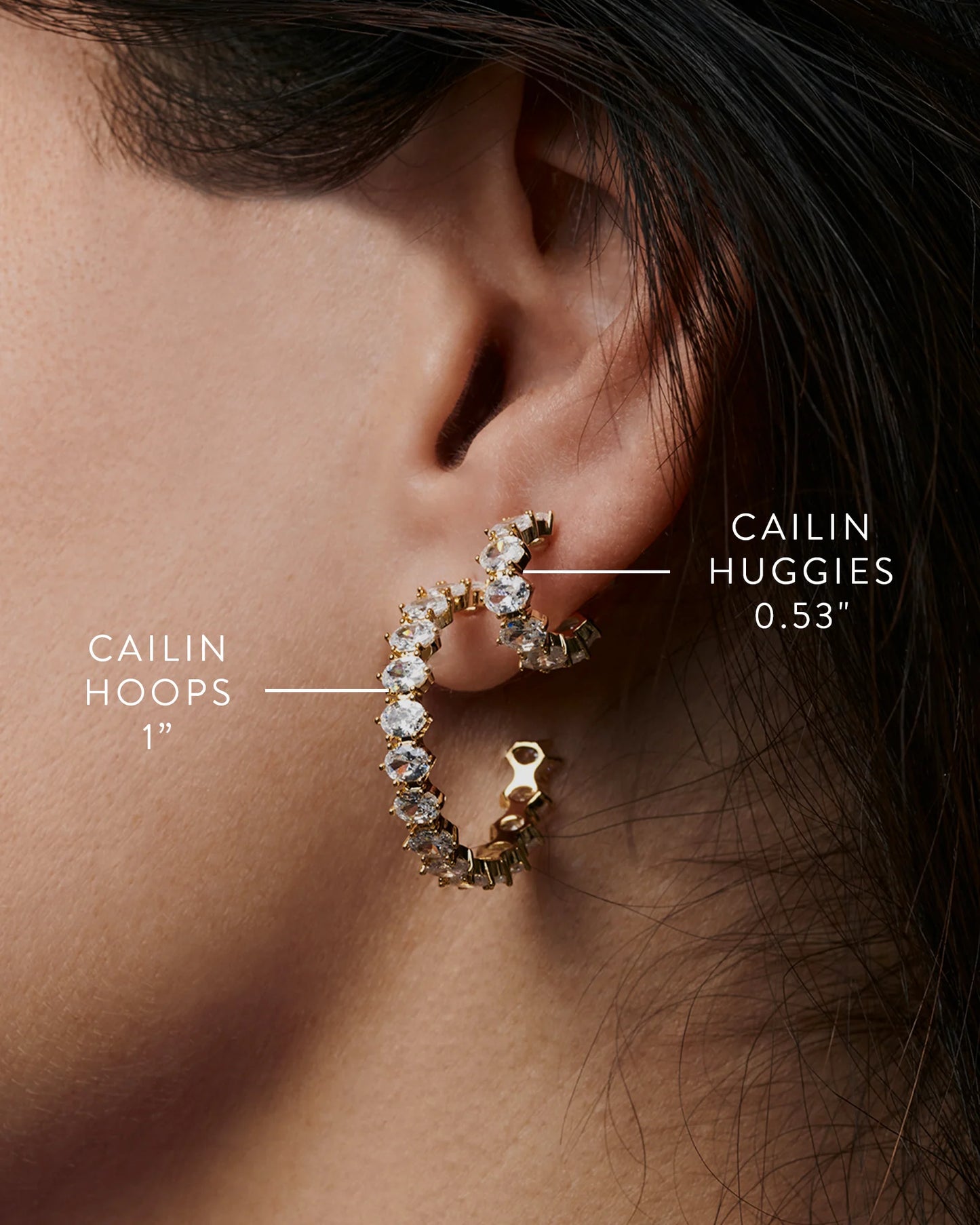 Kendra Scott Cailin White Crystal Small Huggie Earrings