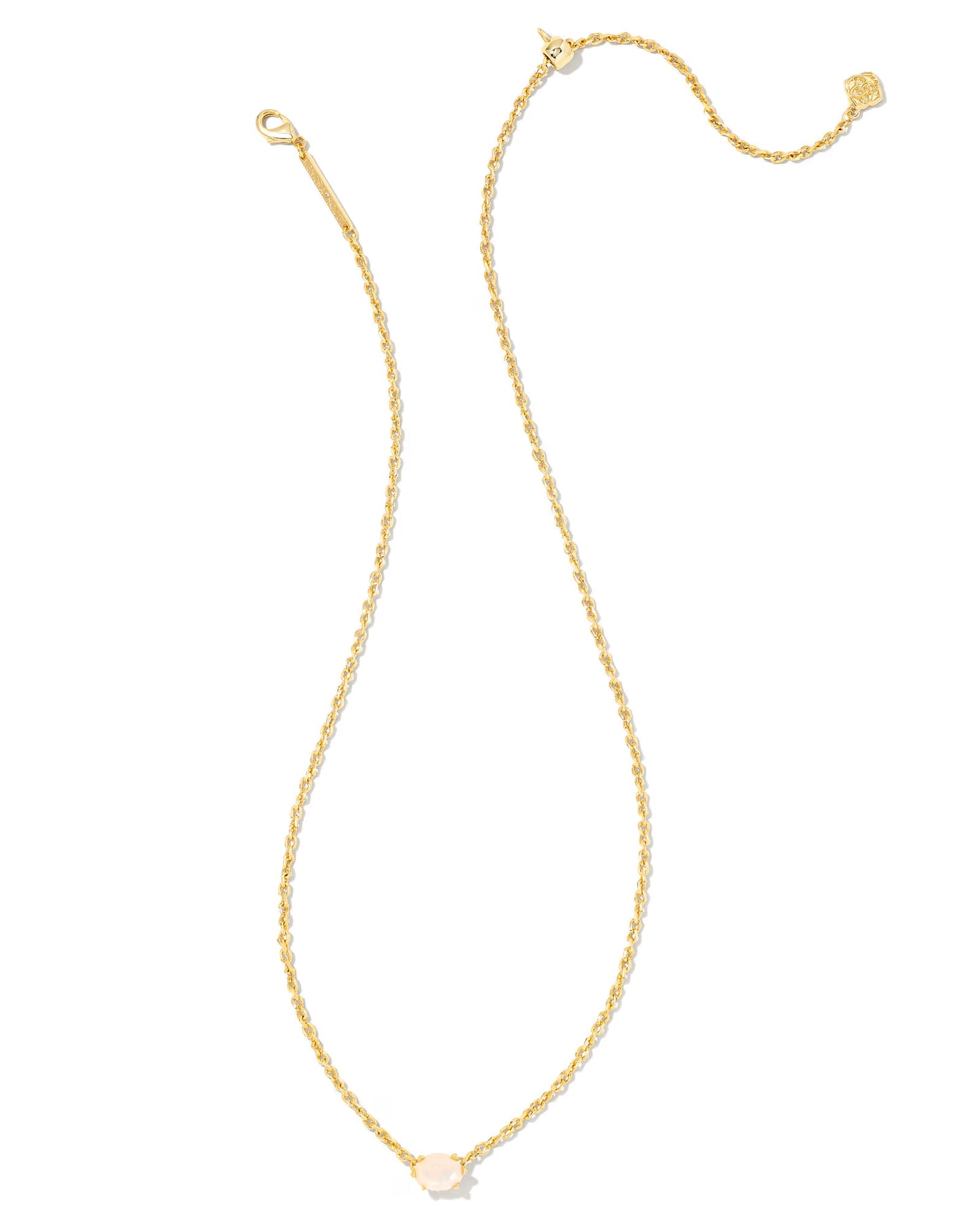 Kendra Scott Cailin Gold Pendant Necklace in White Iridescent Crystal