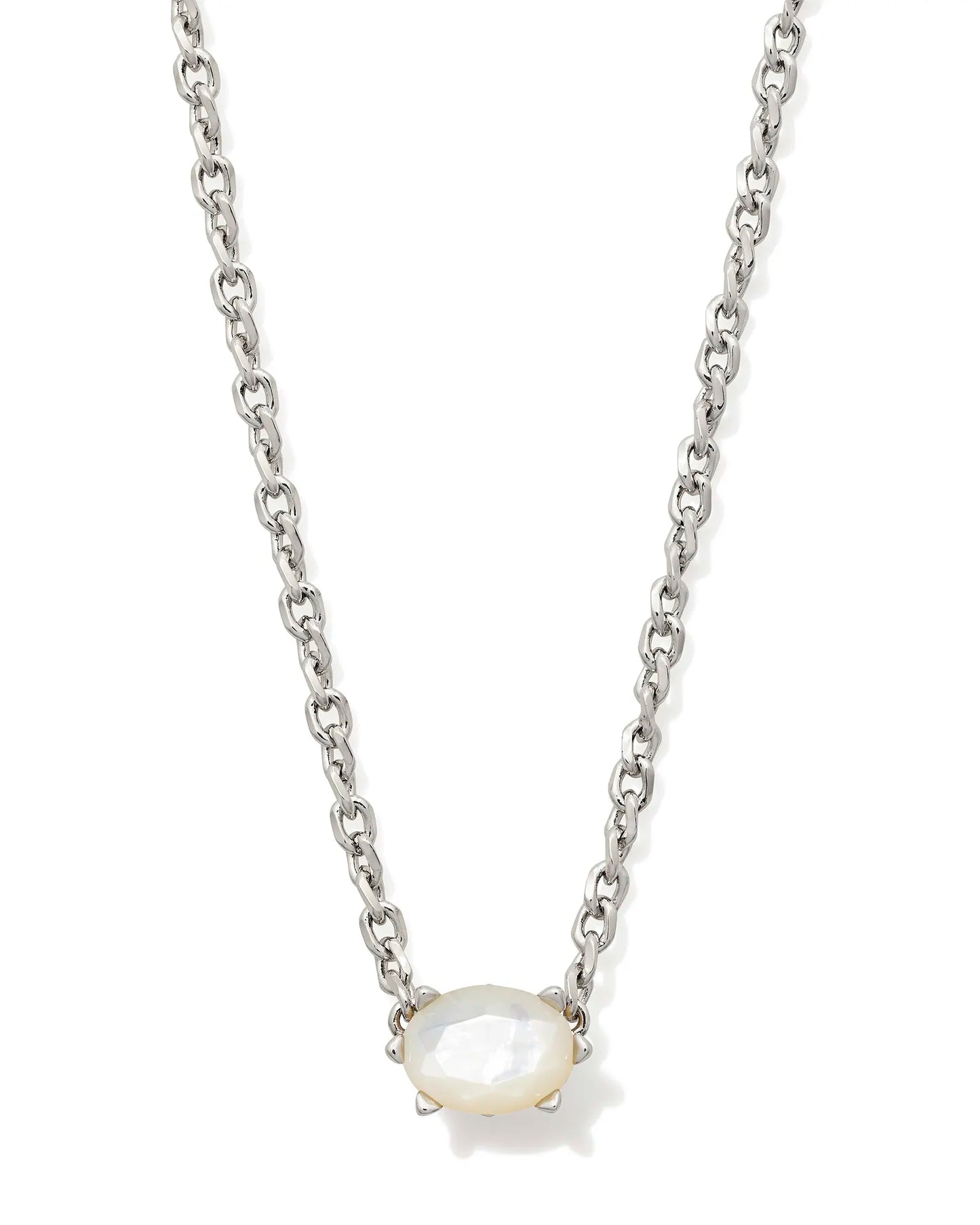 Kendra Scott Cailin Silver Pendant Necklace in Ivory Mother-of-Pearl