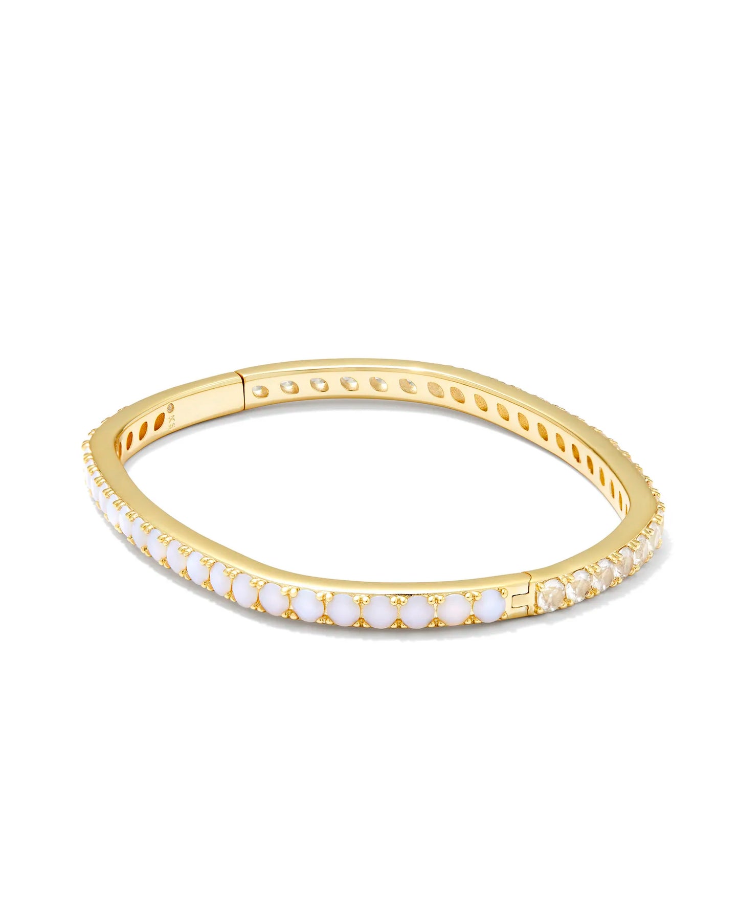 Kendra Scott Chandler Gold Bangle Bracelet in White Opalite Mix
