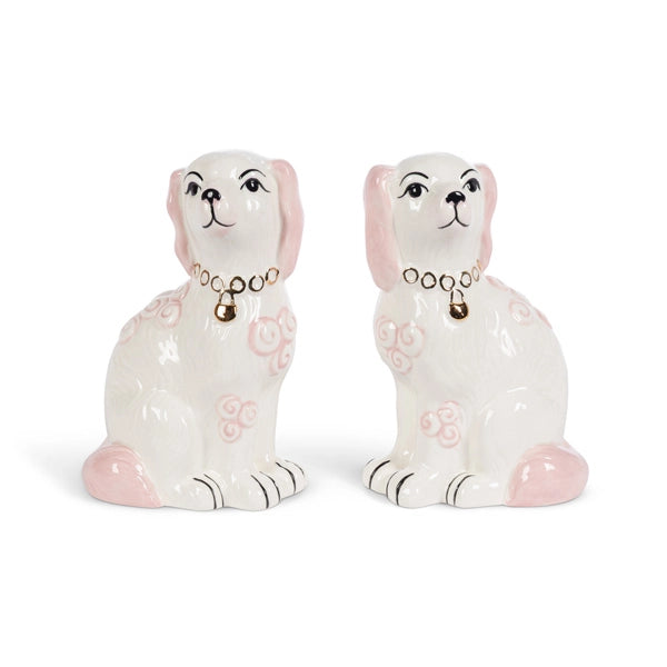 Pink Staffordshire Dogs Figurines