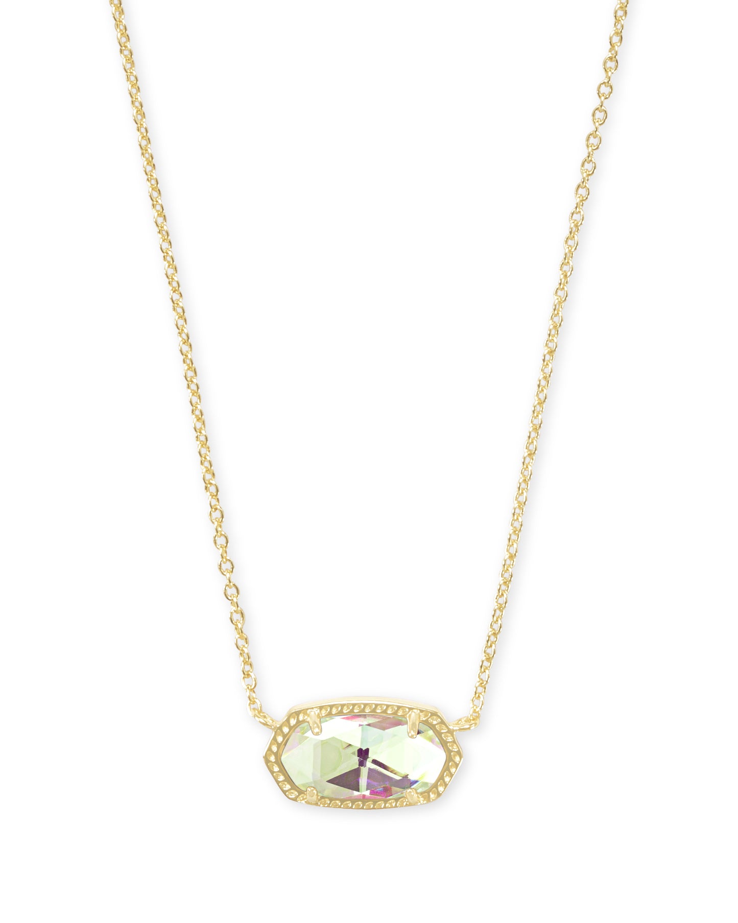 Kendra Scott Elisa Short Pendant Necklace Gold Dichroic Glass