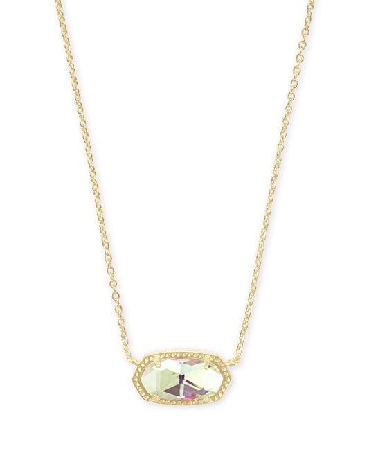 Kendra Scott Elisa Short Pendant Necklace Gold Dichroic Glass