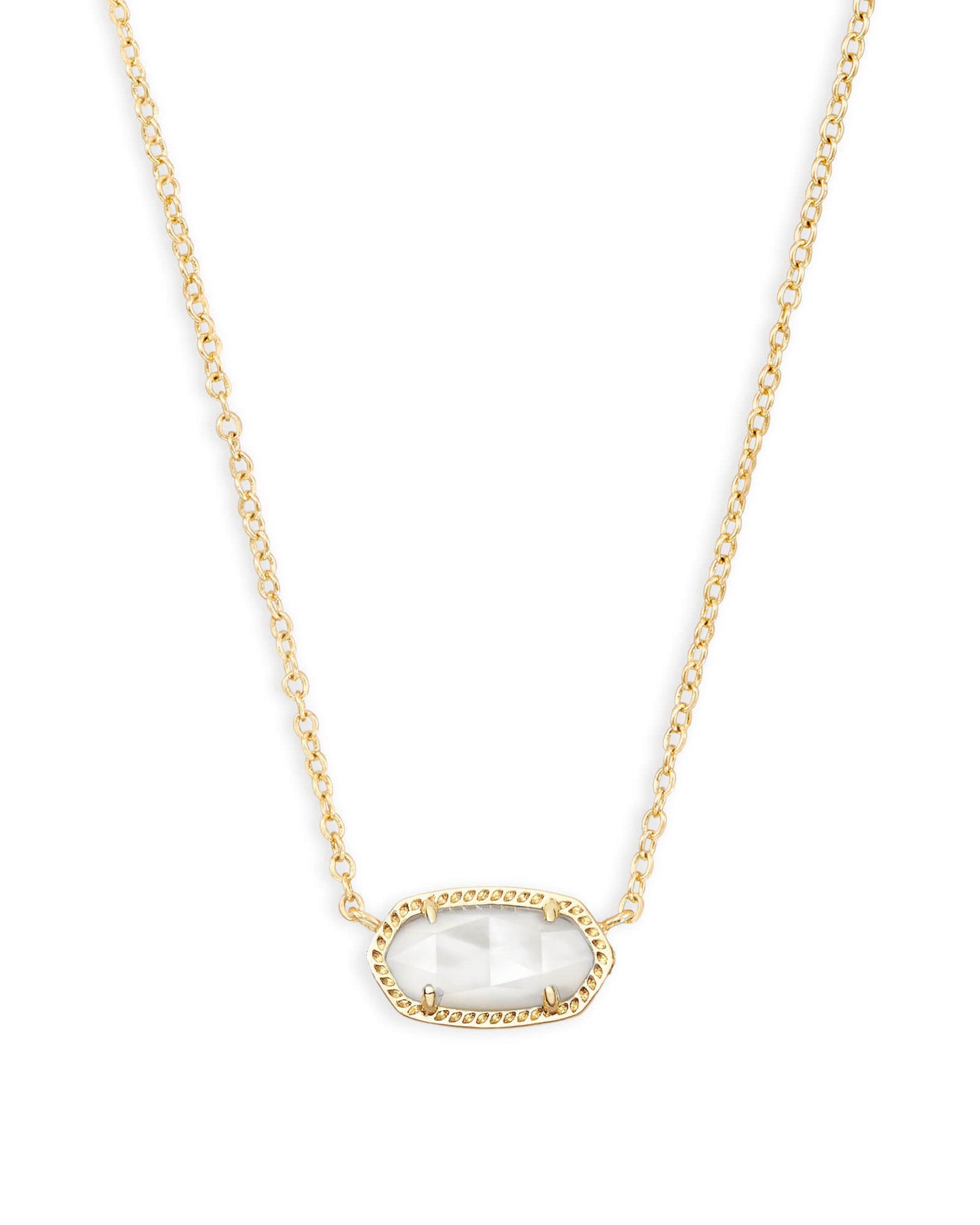 Kendra Scott Elisa Short Pendant Necklace Gold Ivory Mother Of Pearl
