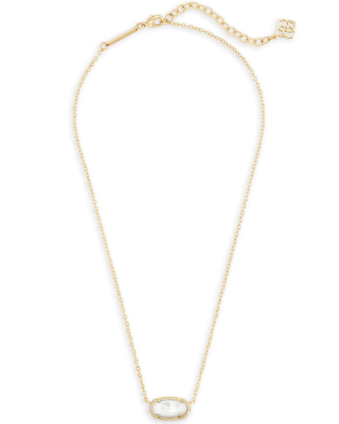 Kendra Scott Elisa Short Pendant Necklace Gold Ivory Mother Of Pearl