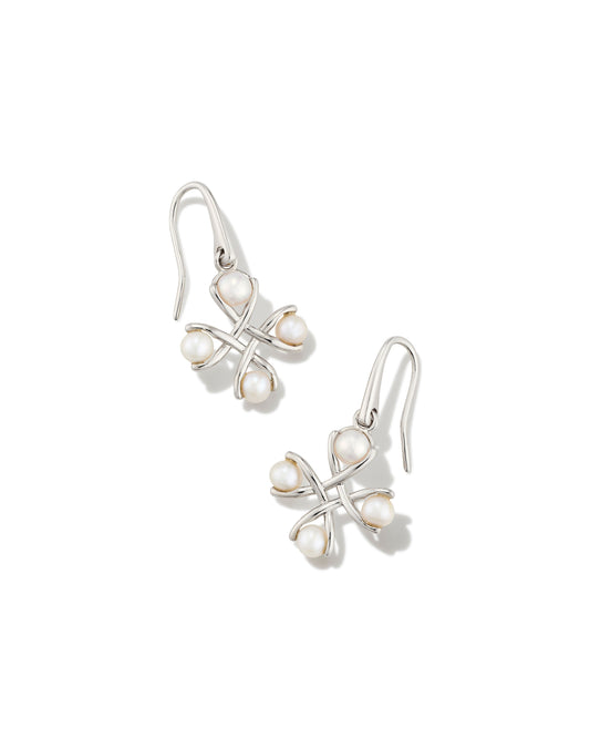 Kendra Scott Everleigh Pearl Drop Earrings Silver