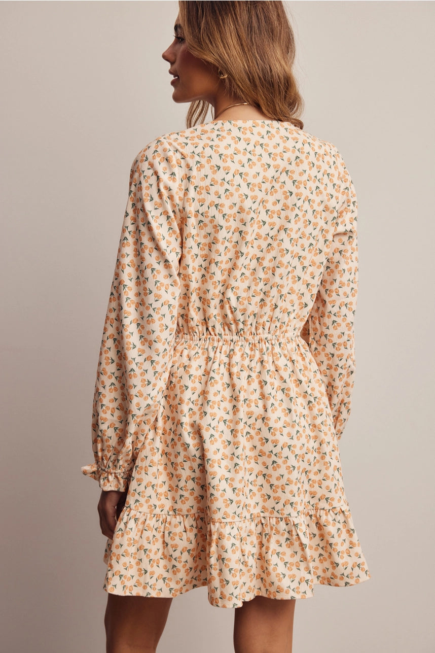 Floral Corduroy Mini Dress