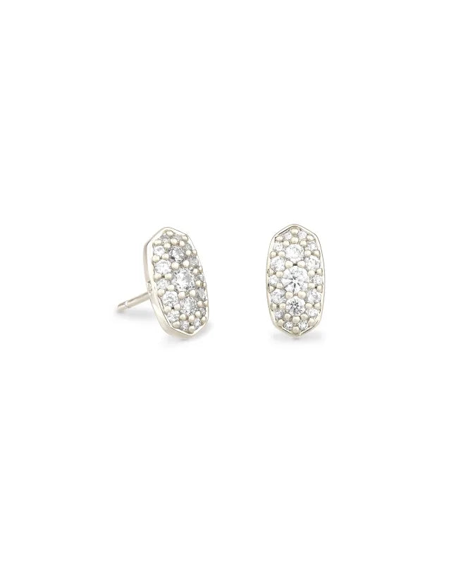 Kendra Scott Grayson Crystal Silver Stud Earrings