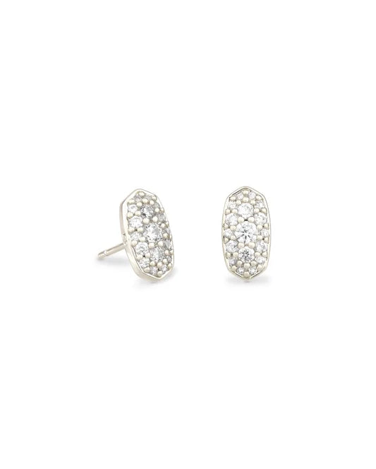 Kendra Scott Grayson Crystal Silver Stud Earrings