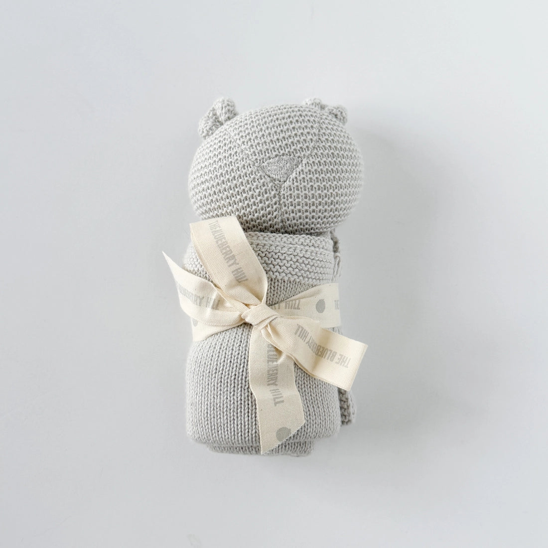 Lovey Bear Grey Organic Cotton Baby Gift Blanket