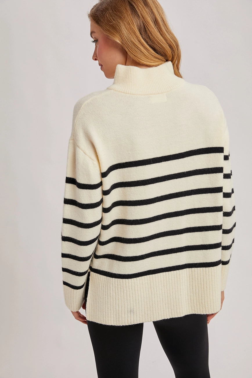 Ivory Quarter Zip Up Pullover