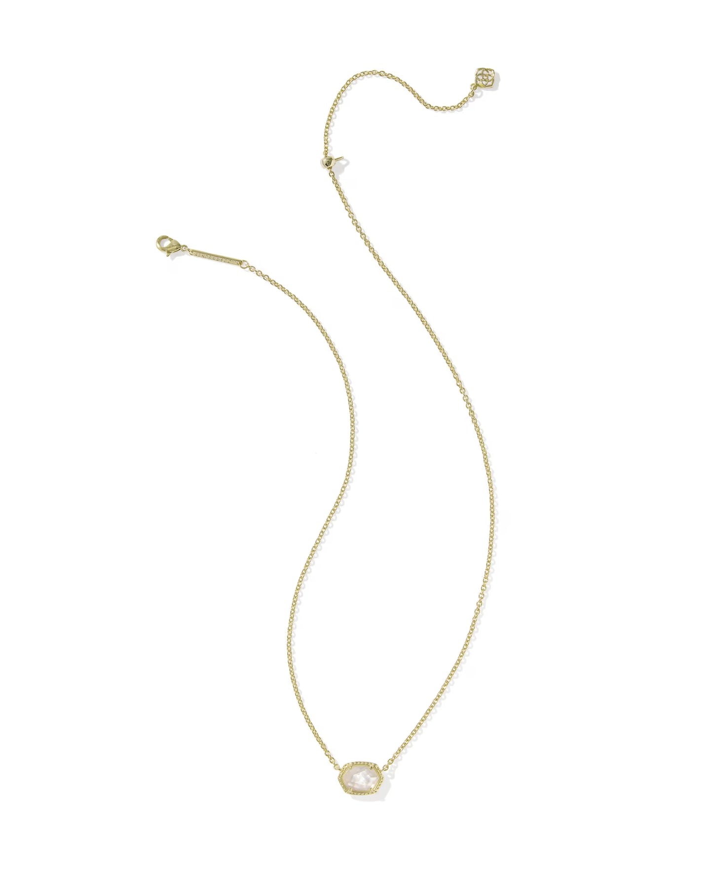 Kendra Scott Daphne Gold Frame Short Pendant Necklace in Ivory Mother Of Pearl