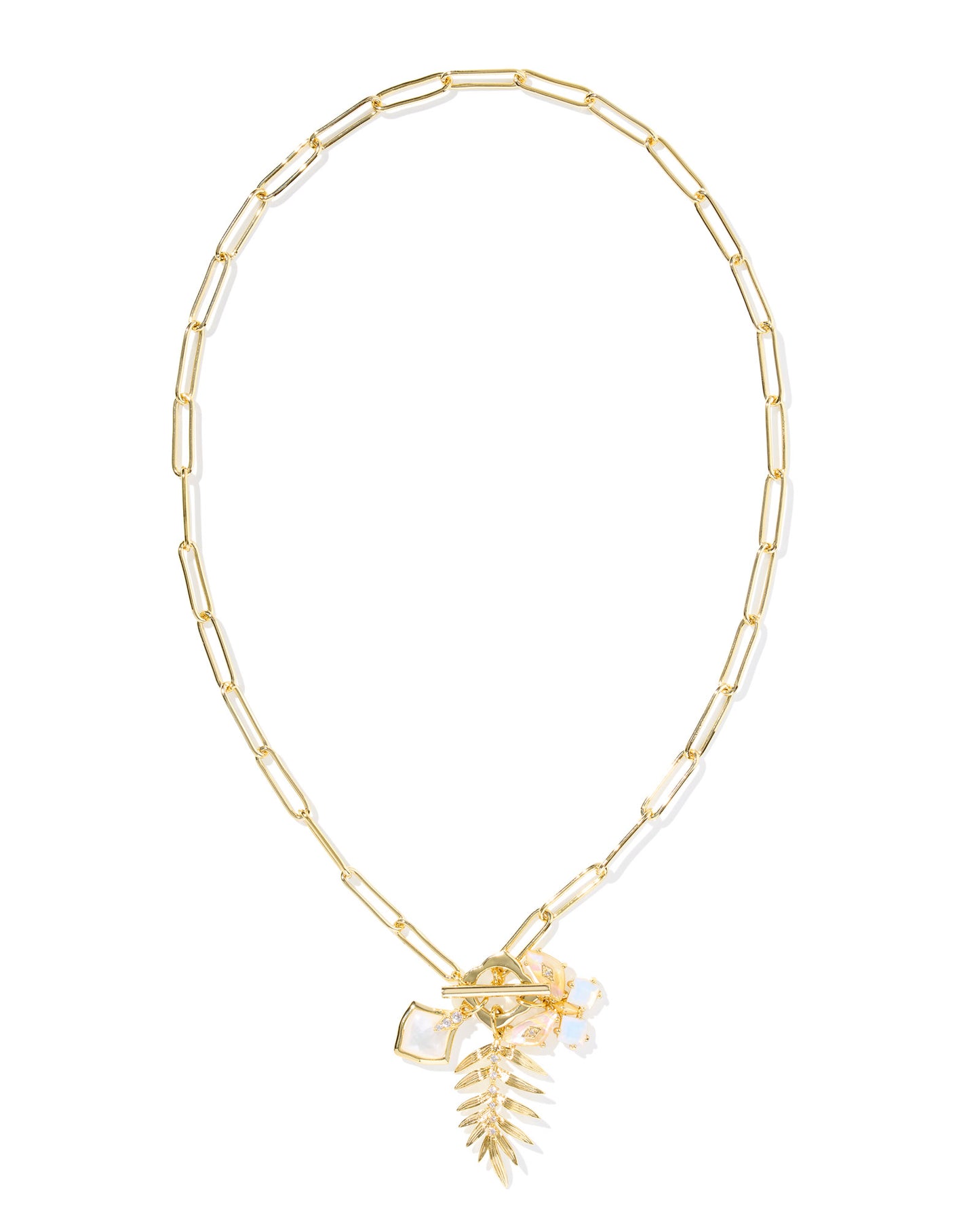 Kendra Scott Bianca Butterfly Charm Necklace Gold Iridescent White Mix