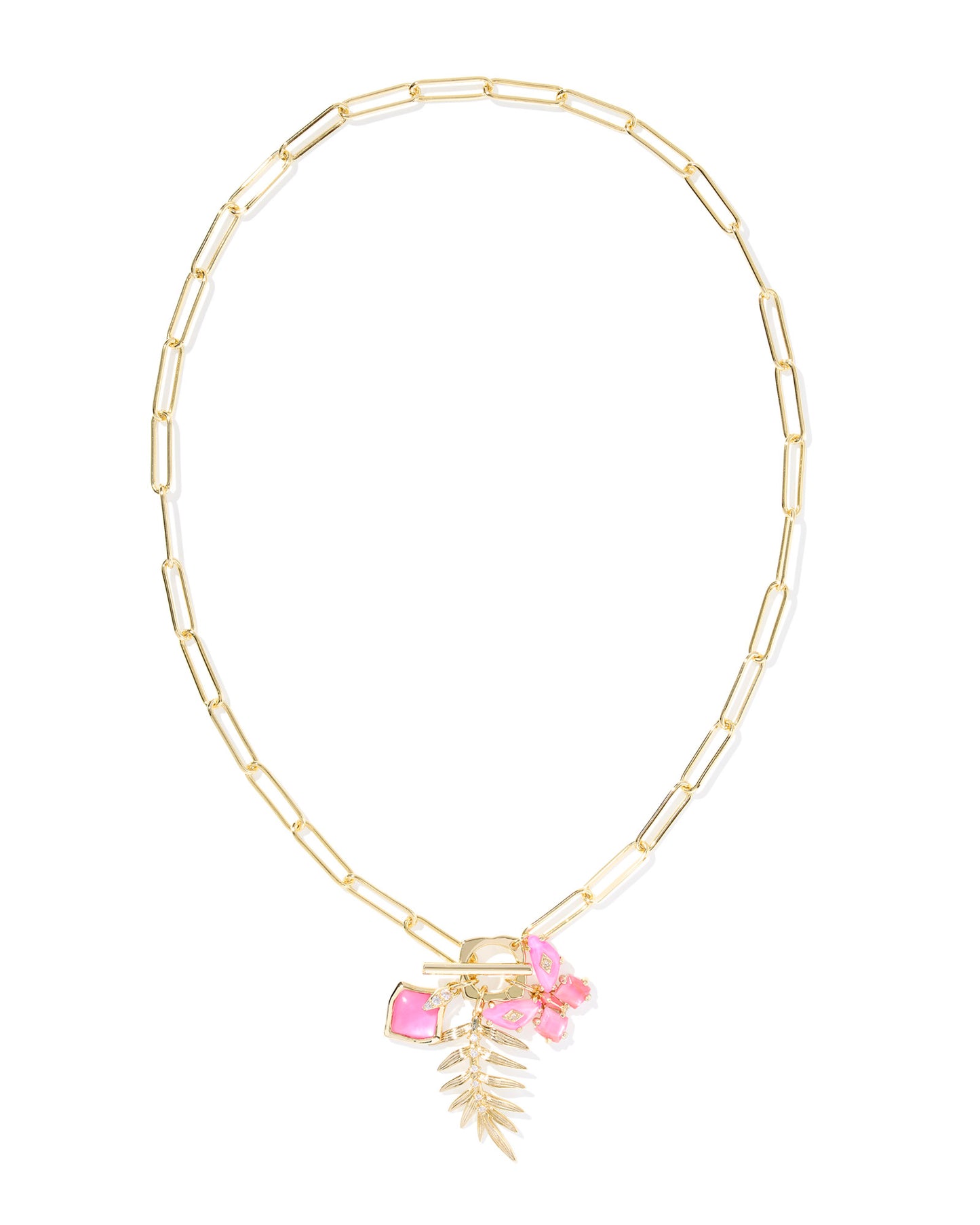 Kendra Scott Bianca Butterfly Charm Necklace Gold Pink Mix