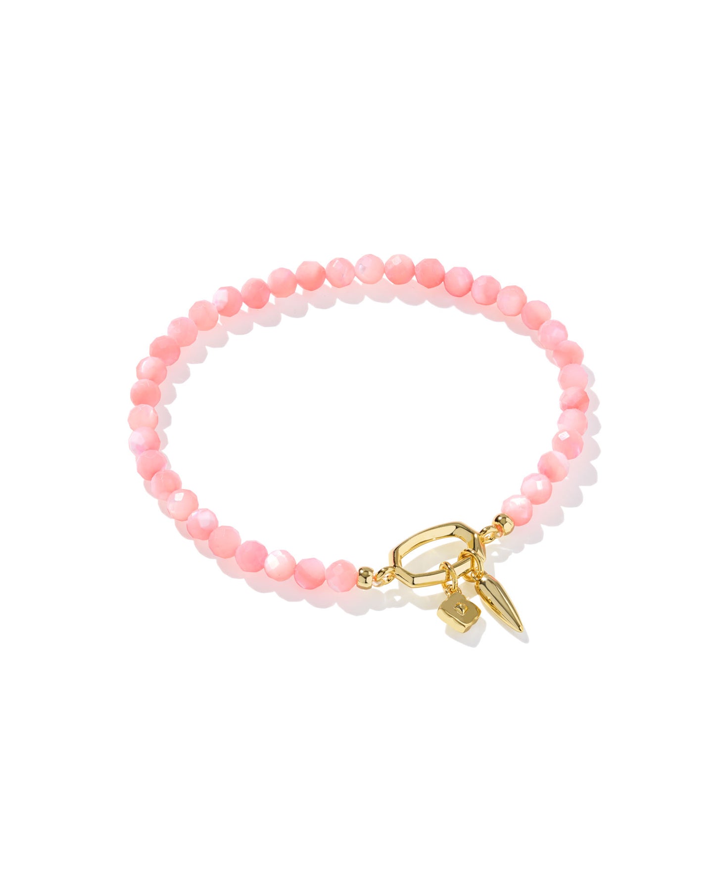 Kendra Scott Sylvia Stretch Bracelet Gold Pink Chalcedony