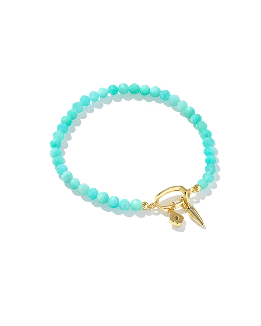 Kendra Scott Sylvia Stretch Bracelet Gold Teal Amazonite