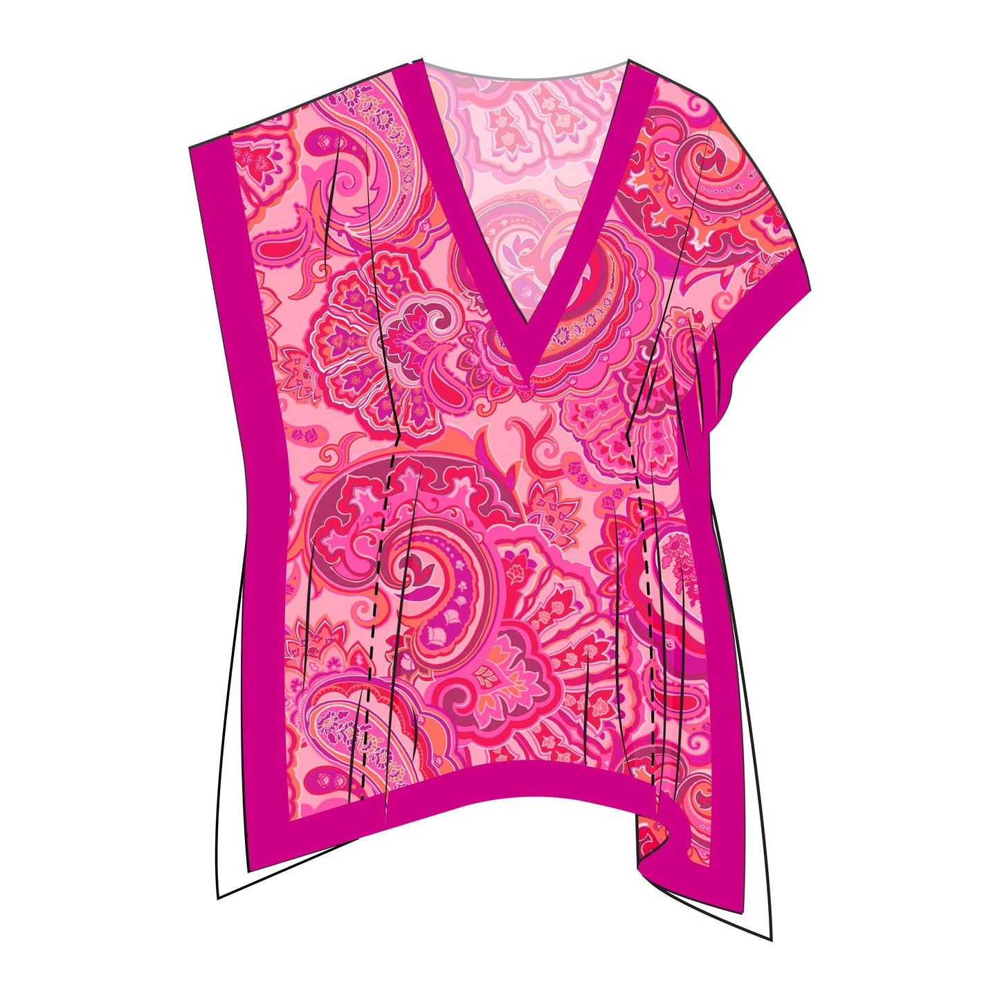 Lauren Ralph Lauren Border Poncho in Pink