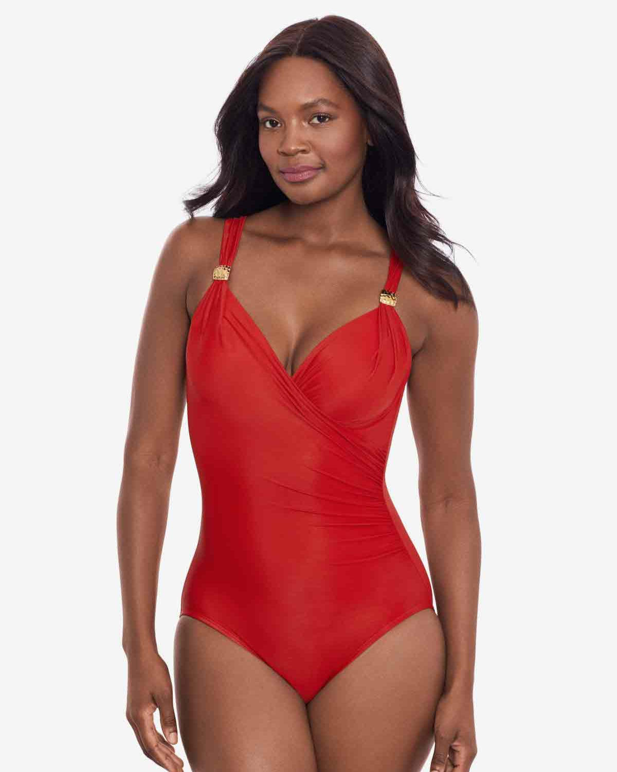 Miraclesuit Razzle Dazzle Siren One Piece Swimsuit Cayenne Red