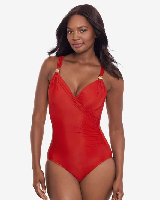 Miraclesuit Razzle Dazzle Siren One Piece Swimsuit Cayenne Red