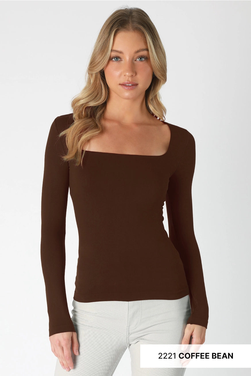 Square Neck Long Sleeve