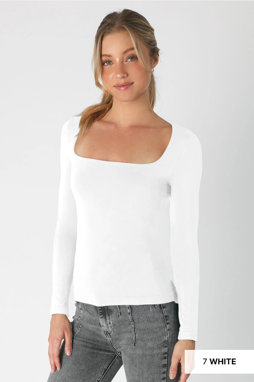 Square Neck Long Sleeve