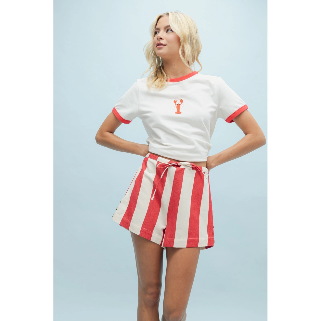 Red Striped Shorts
