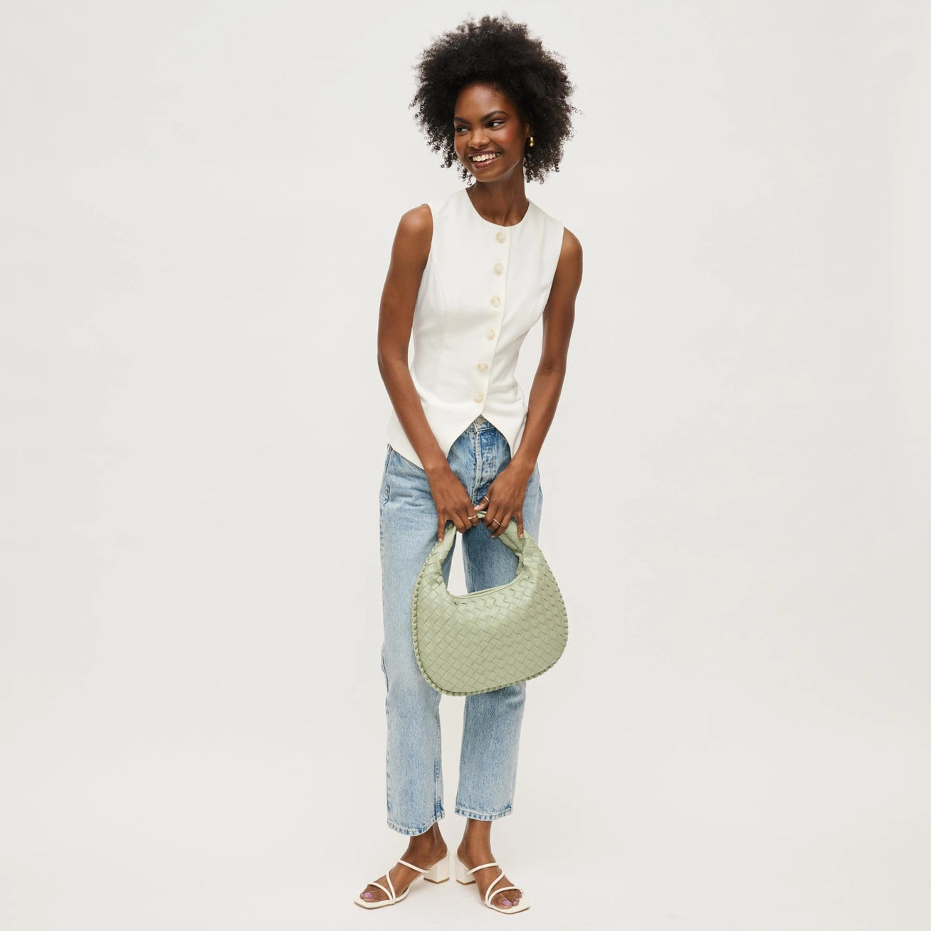 Sage Woven Shoulder Bag