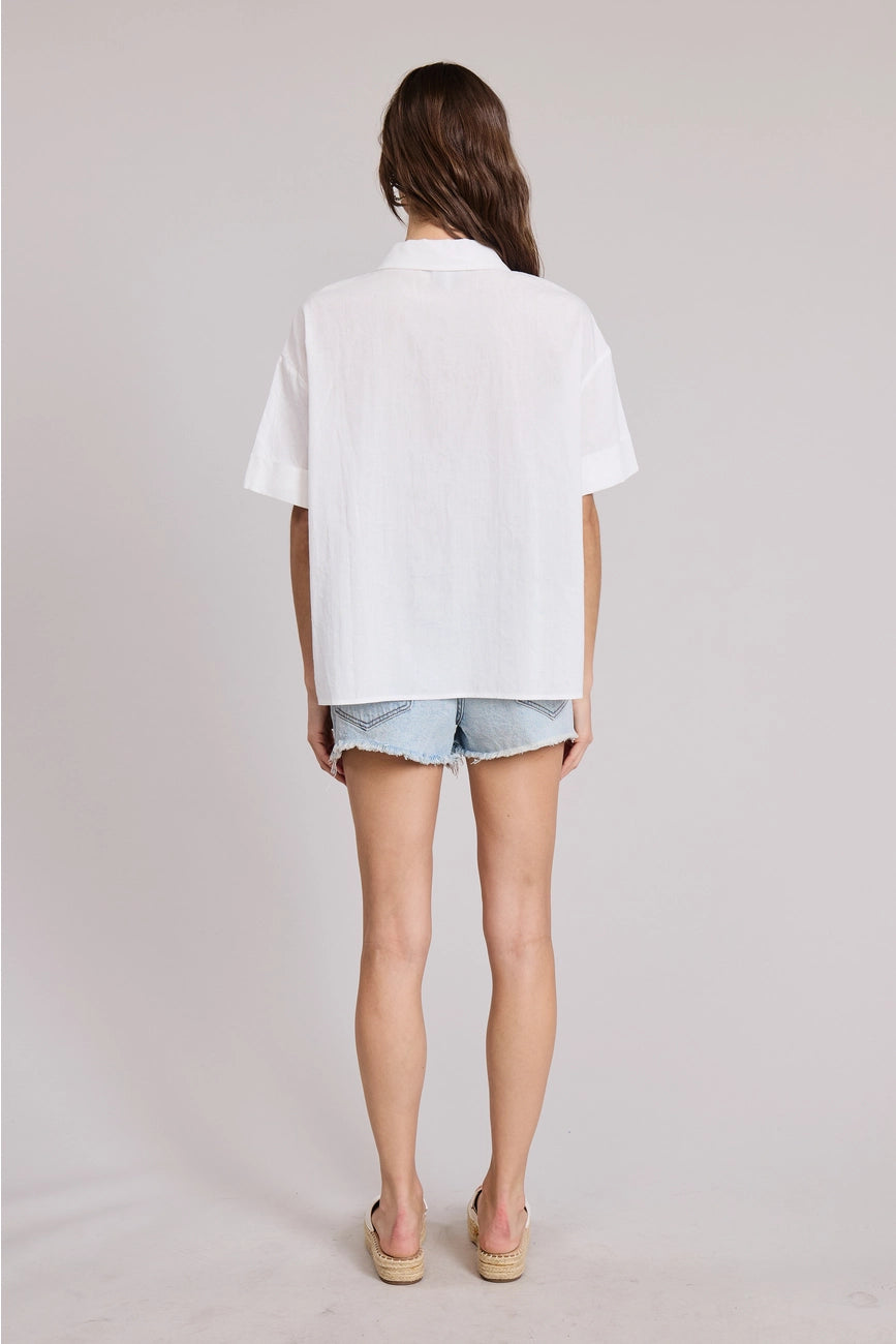 Embroidered Flower Button Down