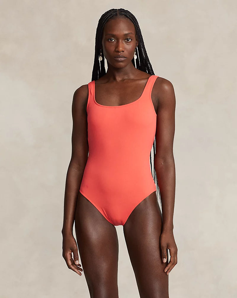 Ralph Lauren Scoopback One Piece Swimsuit Blossom Lilla Cavallo