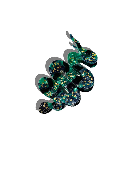 Hand-Painted Snake Claw Hair Clip