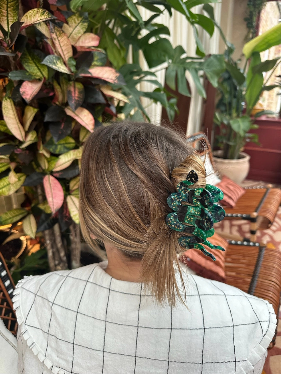 Hand-Painted Snake Claw Hair Clip