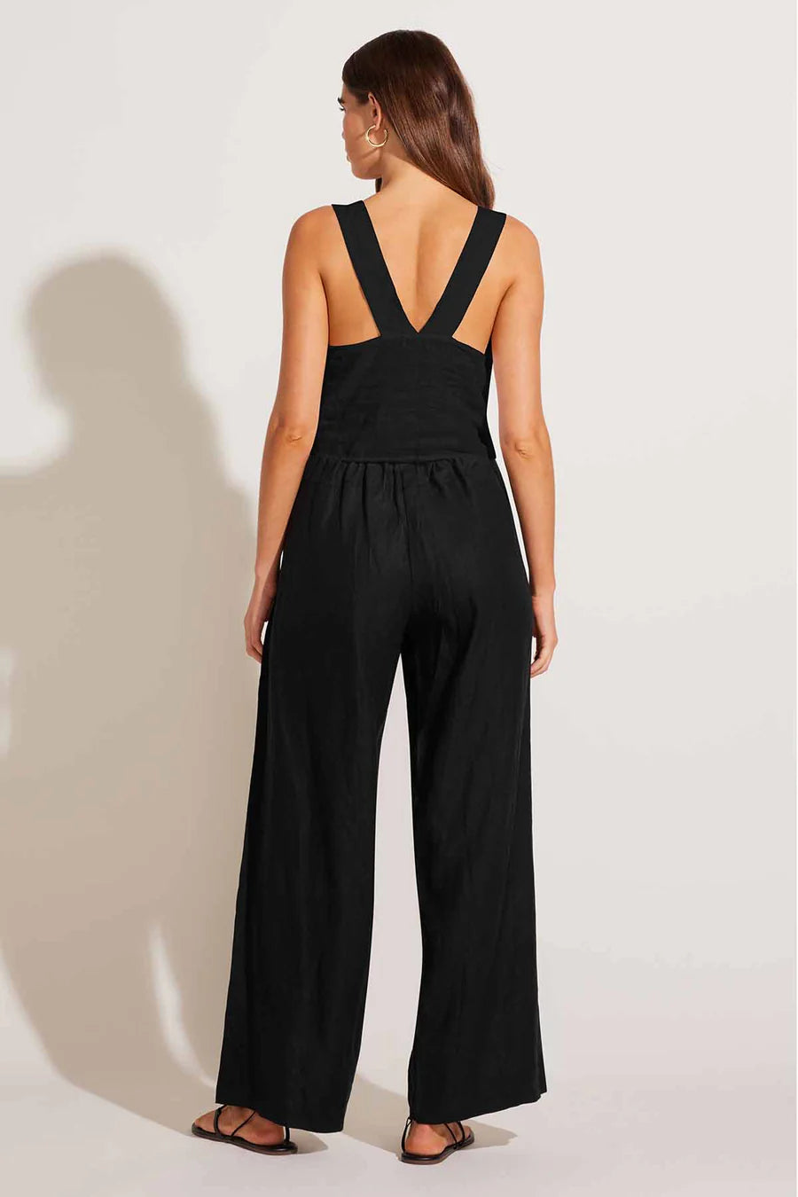 Tallows Linen Crop Top Black EcoLinen