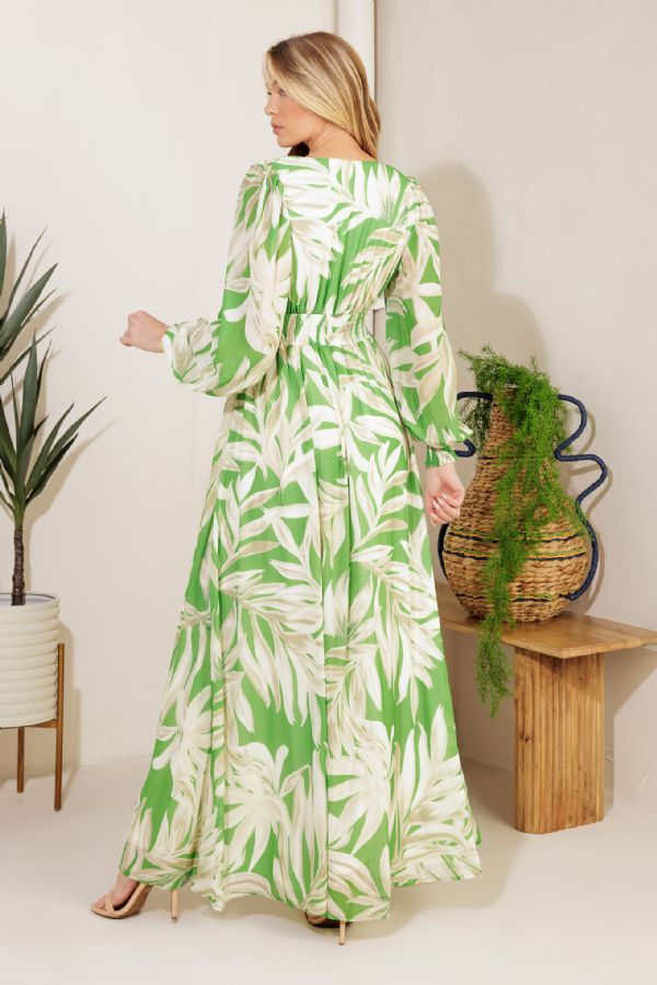 Tropical Palm Leaf Dress