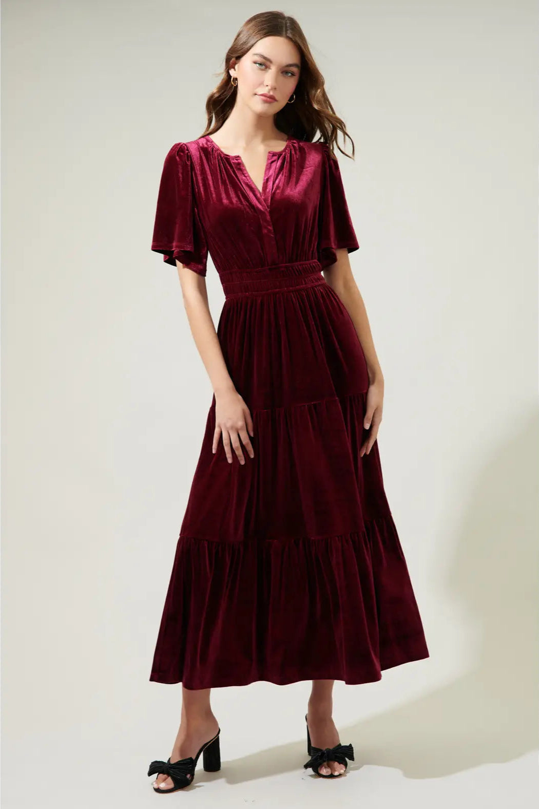 Lilla Cavallo | Velvet Tiered Maxi Debbie Dress Extra