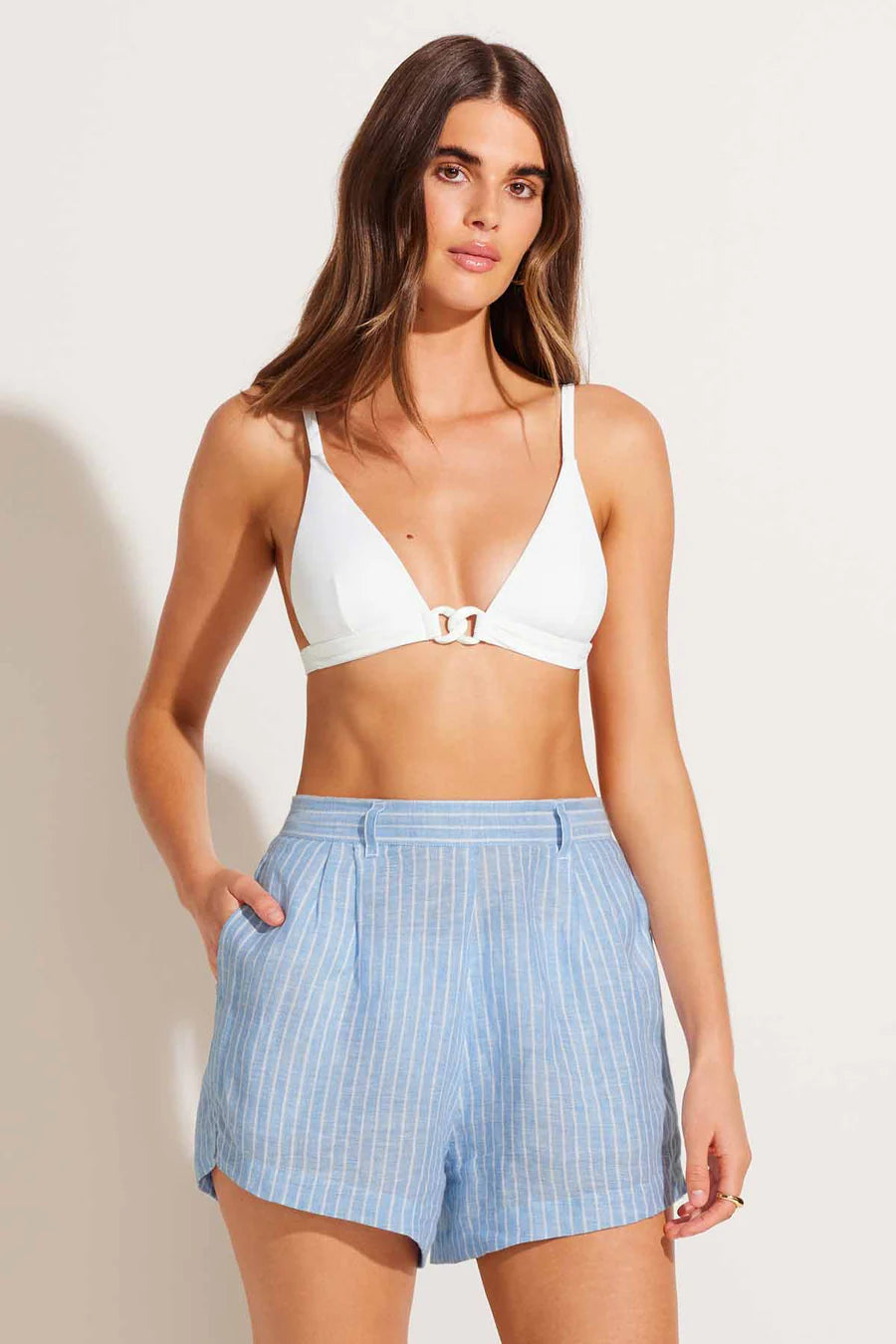 The Getaway Short Summer Stripe EcoLinen