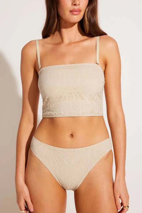 Harper Bandeau Top Natural Calico Crochet