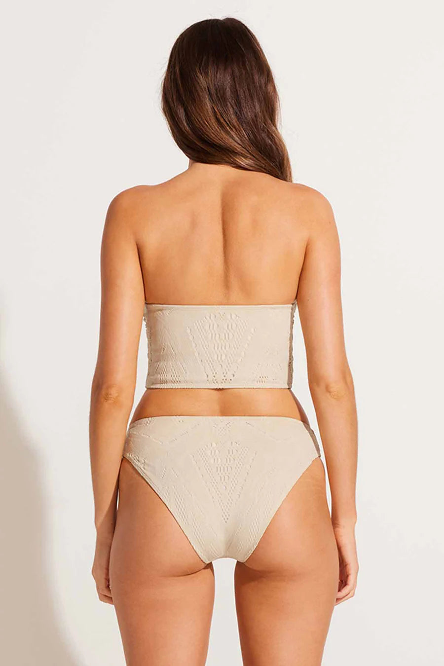 Cali High Leg Full Bottom Natural Calico Crochet