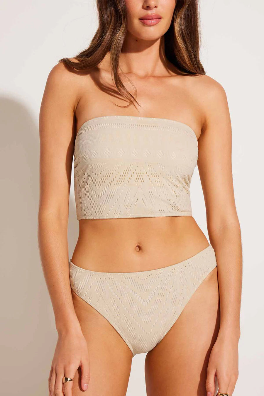 Harper Bandeau Top Natural Calico Crochet