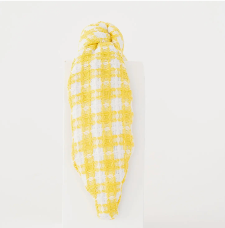 Yellow Gingham Headband
