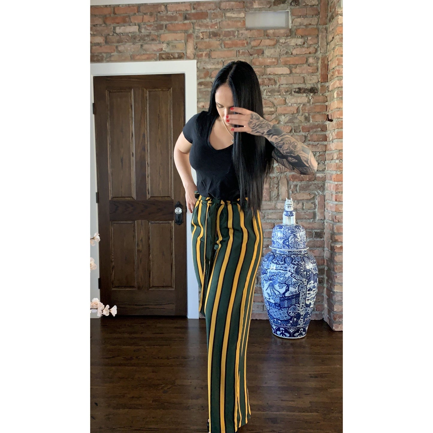Striped Wide Leg Pants