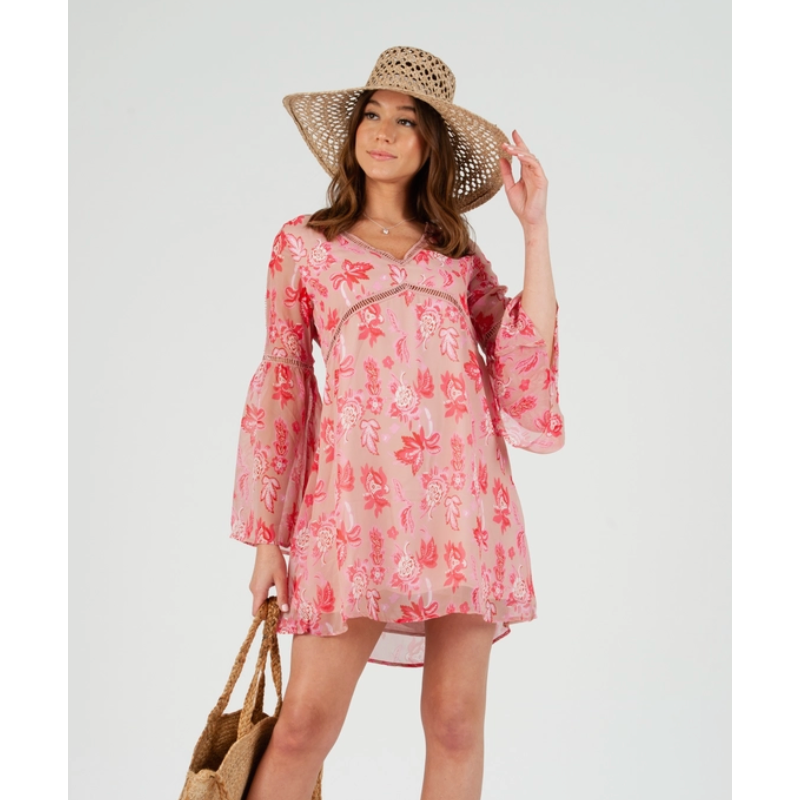 Julie Pink Floral Dress